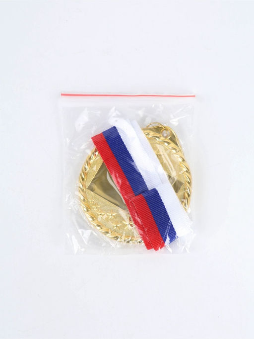 Медаль под нанесение золото 050, d=7 см, с лентой