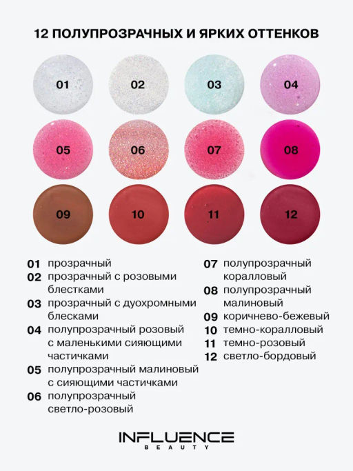 Influence Beauty Блеск для губ PLEXIGLASS тон 12  фото 10