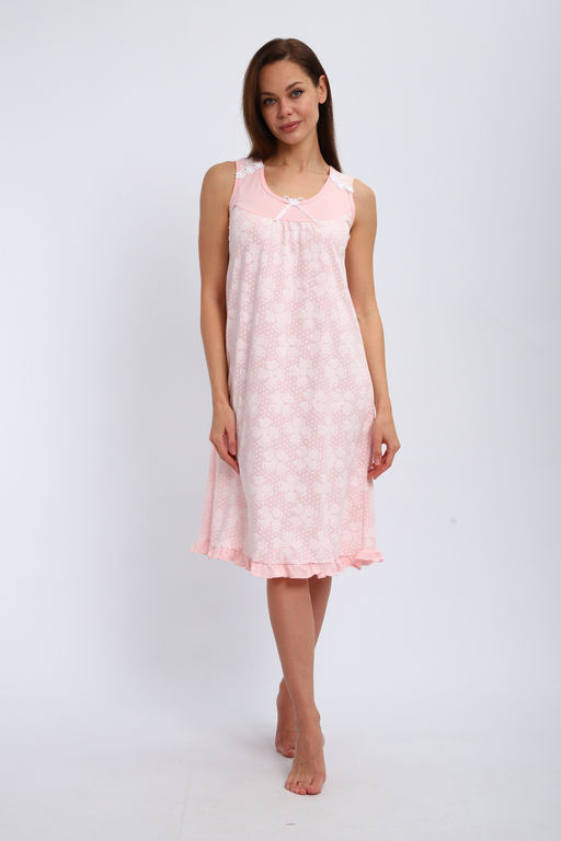 Ночная сорочка из кулирки Василиса персиковый