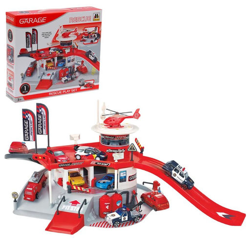 Парковка для машин Служба спасения, 2 уровня, вертолетная площадка