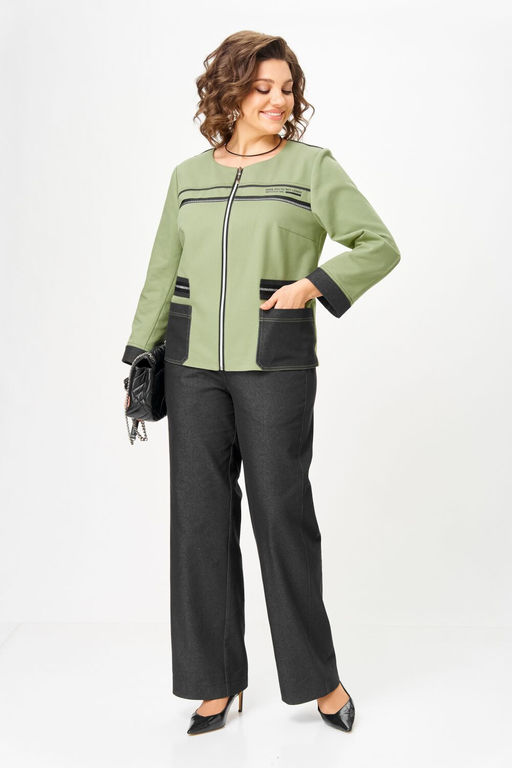 Костюм Aira Style 24249 зелёный-графит