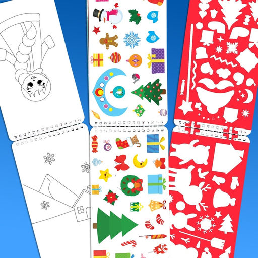 Новогодний альбом с трафаретами и наклейками Дедушка Мороз, 72 стр. - Буква-ленд фото 10