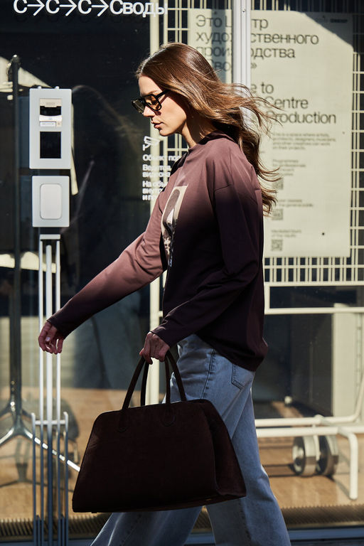 Лонгслив оверсайз с принтом