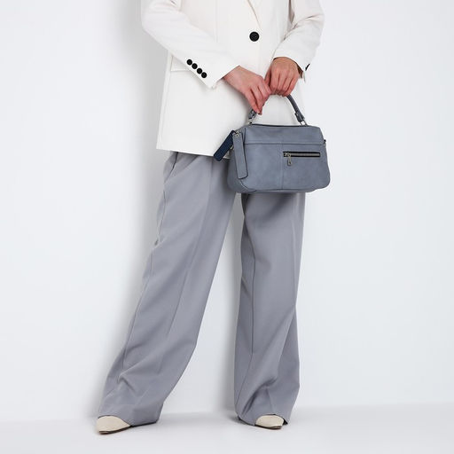 Сумка-саквояж на молнии, цвет серый - Simaland фото 3