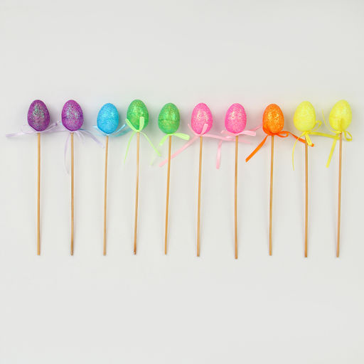 Цена за 10 шт. Пасхальный декор, топперы «Яркие краски», 3×14×27 см