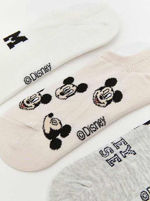 Mickey Mouse Bask?l? Kad?n Sneaker ?orap 3l?