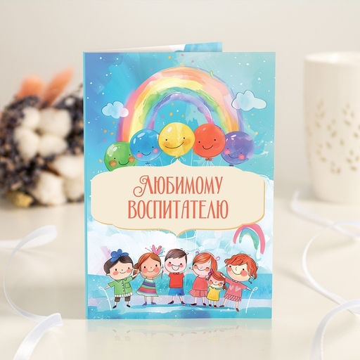 Открытка 4 шоколадки "Любимому воспитателю"