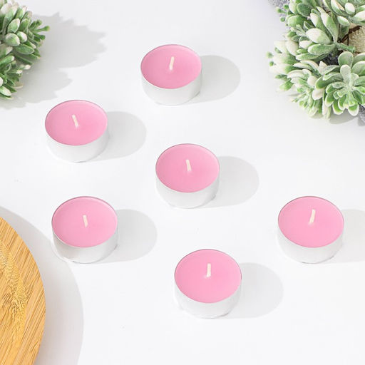 Набор свечей ароматических чайных «Роза», 3.8×1.6 см, 3.5 ч, 12 г, 20 шт. в термоусадке