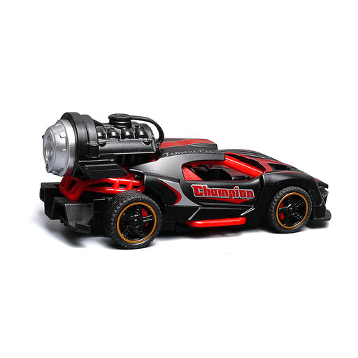 Гоночная машинка свет, звук с имитацией дыма, 1:32, Fast Racers, чёрная