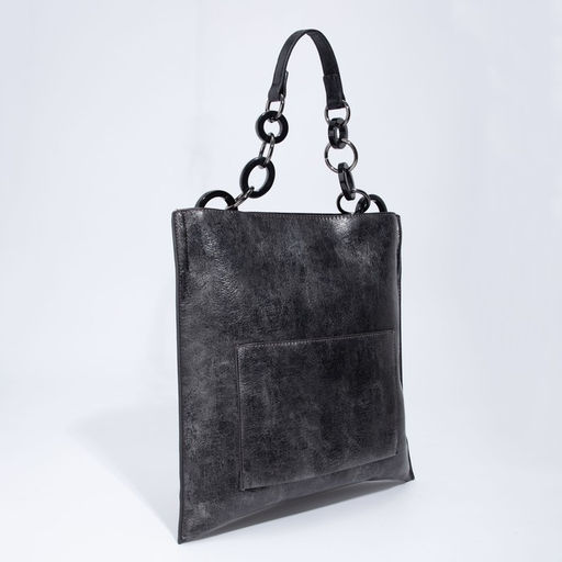 Сумка-тоут на молнии, наружный карман, длинный ремень, цвет серый - Simaland фото 3