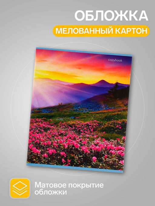 Комплект тетрадей из 4 шт, 96 листов, клетка, Прекрасная пора, обложка мелованный картон, блок офсет - Calligrata фото 3