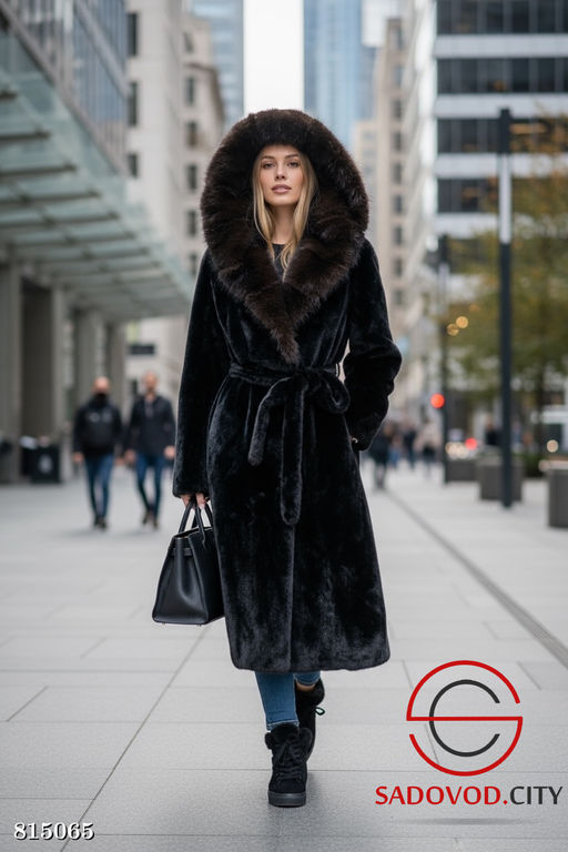 Эко шубки под норку с капюшоном