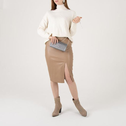 Сумка женская, отдел на клапане, длинная цепь, цвет серебристый - Simaland фото 3