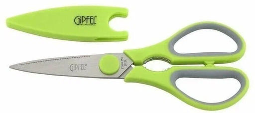 9854 GIPFEL Ножницы кухонные BLOSSOM 21см с чехлом. Материал: нерж. сталь X30Cr13, пластик. Цвет: зеленый/серый