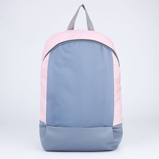 Рюкзак текстильный 46х30х10 см, вертикальный карман, цвет серый, розовый - Nazamok фото 2
