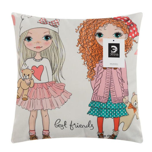 Наволочка декоративная Этель Девичьи историиЛучшие друзья 40х40 см, велюр  фото 5