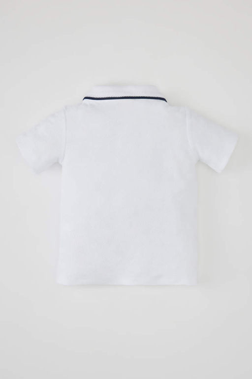 Футболка-поло с короткими рукавами для маленьких мальчиков - Defacto фото 4