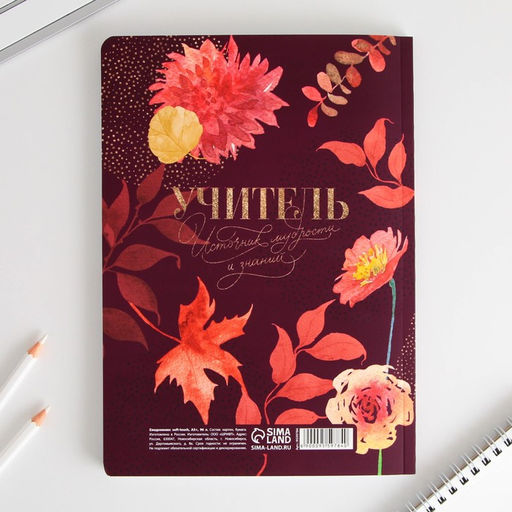 Большой ежедневник Учитель всегда прав, soft-touch, формат А5+, 96 листов, мягкая обложка, линейка