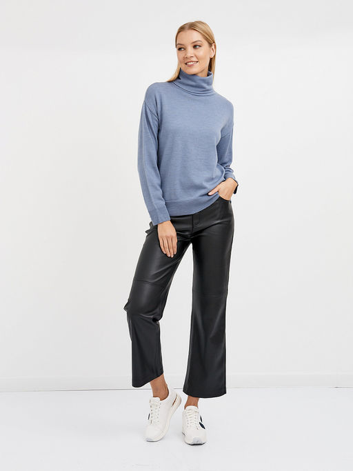 водолазка женская базовая из шерсти со спущенной линией плеча - Glenfield фото 2