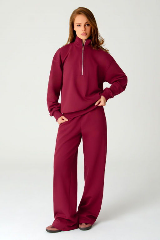 Арт. 2-542/1  Костюм женский с брюками 44-50 (4 шт) Цвет:бордовый