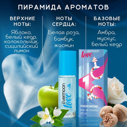 Туалетная вода с феромонами, женская, Evermoon №1, 30 мл