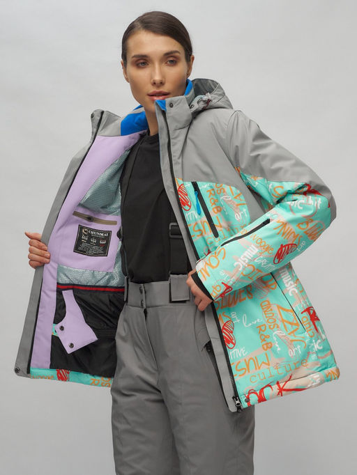 Горнолыжный костюм женский бирюзового цвета 02252Br - Chunmai фото 48