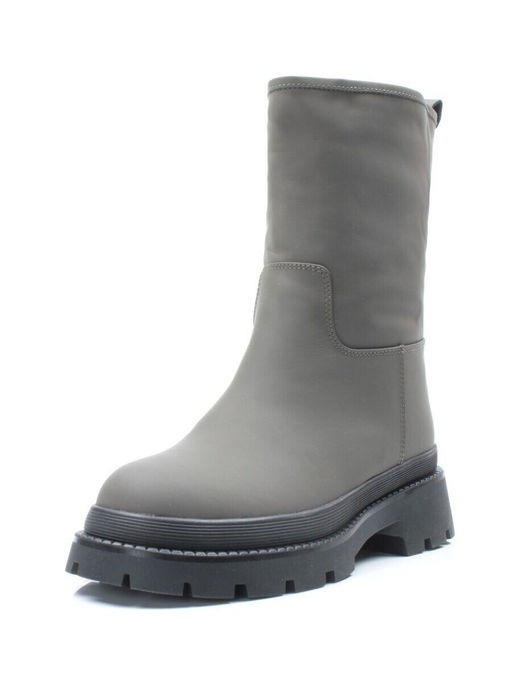 04-C187M Ботинки зимние женские (натуральная кожа (нубук) натуральный мех)