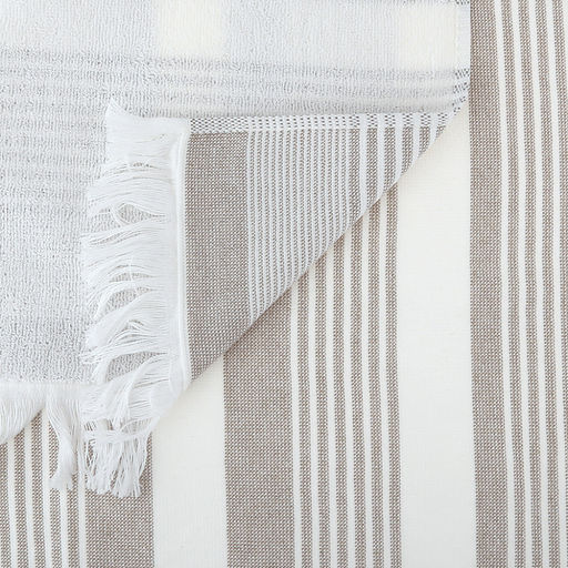 Полотенце махровое "Полосатый рейс" 50х90см, хлопок 100%, с бахромой, оливковый (Китай)