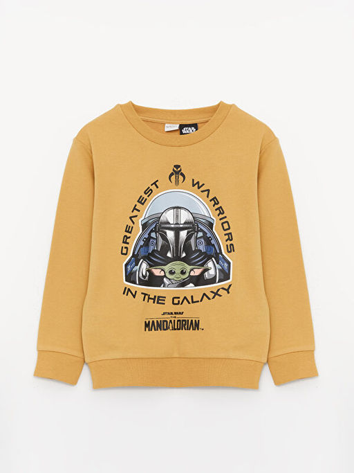 Bisiklet Yaka Star Wars Bask?l? Uzun Kollu Erkek ?ocuk Sweatshirt