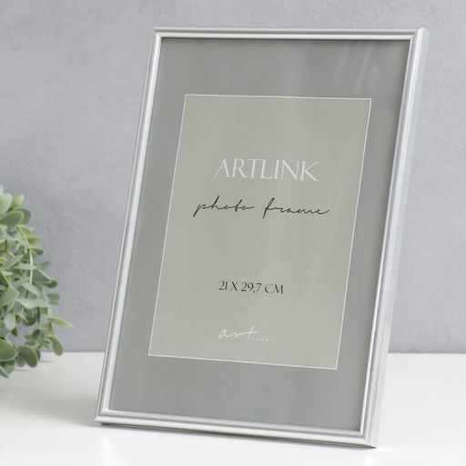 Фоторамка для фото 21×29.7 см, (A4) Decoline, пластик, серебро