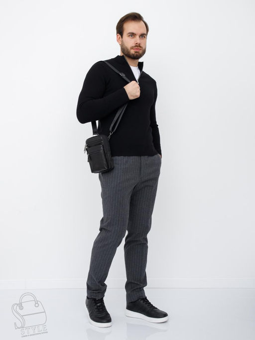 Сумка мужская кожаная 325012Z black Zinimsk