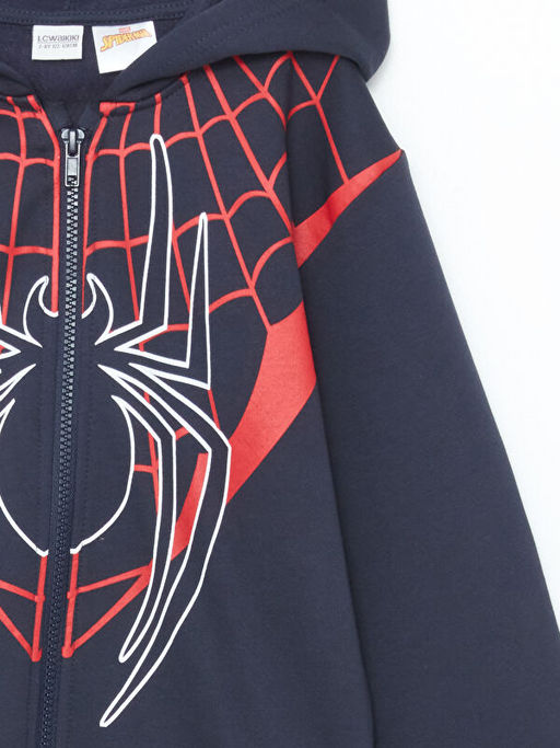 Spiderman Bask?l? Erkek ?ocuk Fermuarl? Sweatshirt