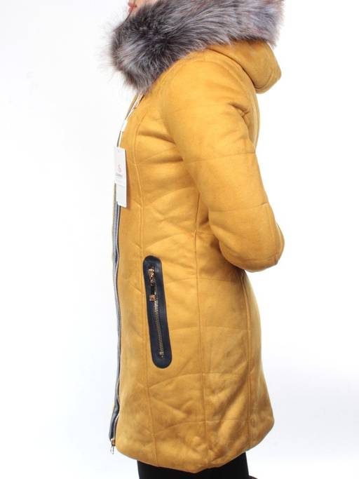 5193 YELLOW Парка женская зимняя (150 гр синтепон, искусственный мех) - Фабричный китай фото 7
