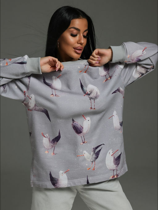 Зара свитшот женский (голубой), футер трехнитка - Lovetex фото 2