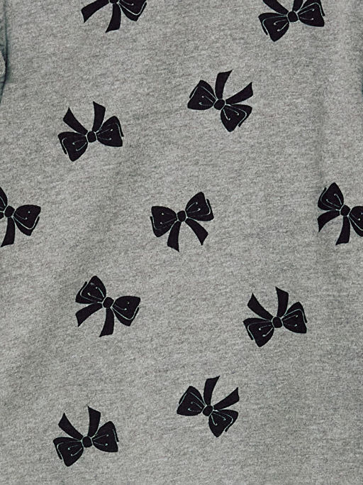 Bisiklet Yaka Bask?l? K?z ?ocuk Ti??rt 2li