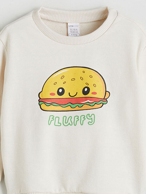 Bisiklet Yaka Bask?l? Erkek ?ocuk Sweatshirt 2li
