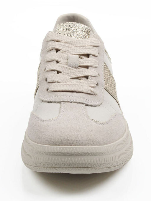 03-A1021-2 LT. BEIGE Кроссовки женские (натуральная кожа, натуральная замша)