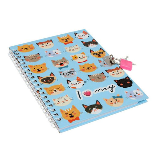 Записная книжка на замочке Котики А5-, 45 листов, в линейку, на гребне, МИКС - Calligrata фото 3
