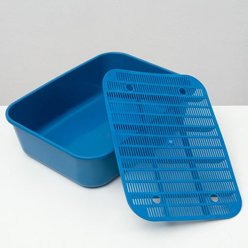 Туалет Сима с бортом + сетка + совок 30 х 39 х 13,5 см синий FIX - Пижон фото 4