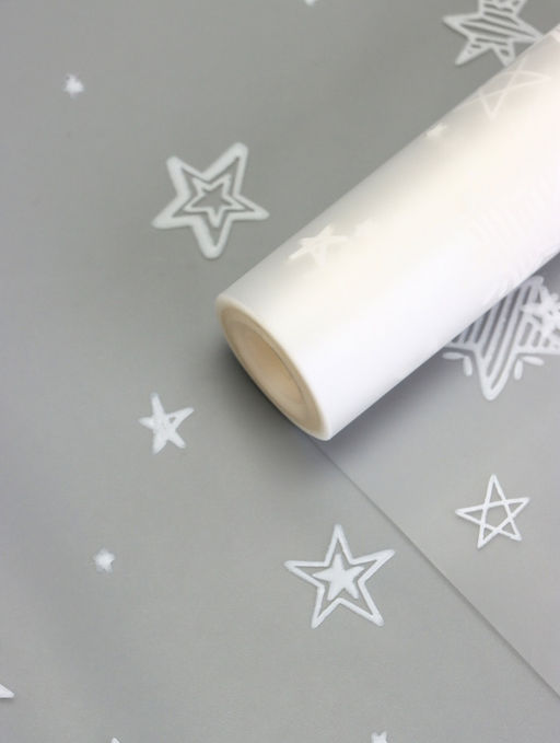 Пленка для цветов и декора, матовая, Звездочки, белый, 0.6?9 м 5% - UPAK LAND фото 2