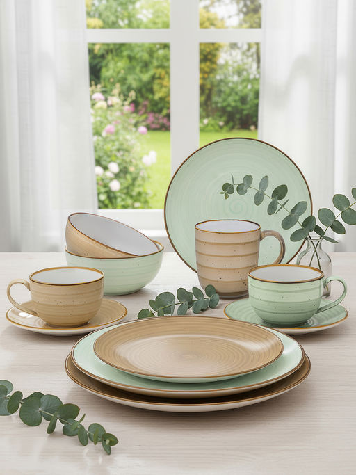 Набор тарелок обеденных 2 пр. 25,5*25,5*2,5 см Кантри Крафт светло-зеленый, фарфор - Elan gallery фото 3