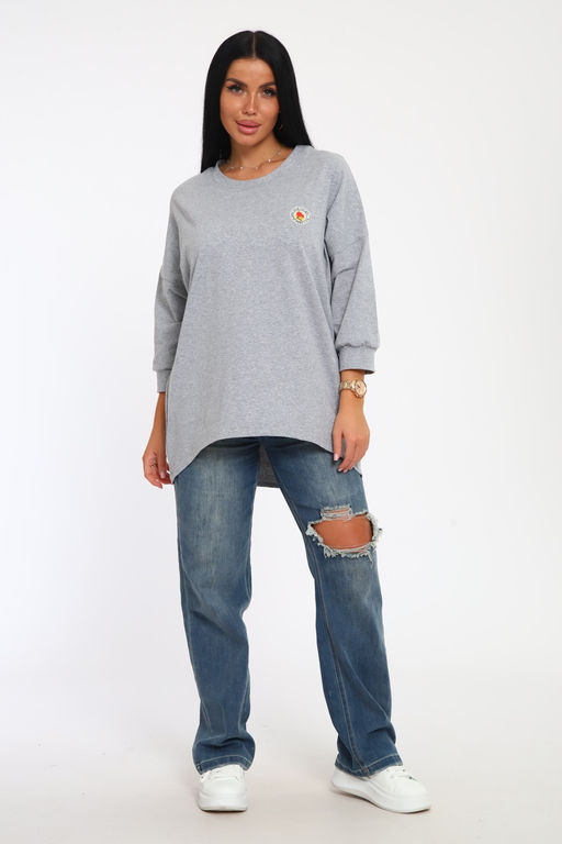 24414 Джемпер удлиненный с лейблом