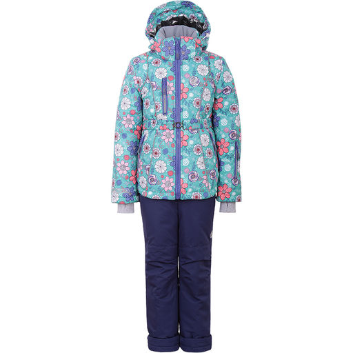 RODOS Утеплённый костюм для девочки зима М-191 (Цветы) Зелёный