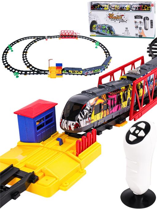 Железная дорога р/у "Граффити поезд 1" длина дороги 374см, 51 дет. (1964760) свет, звук, в коробке