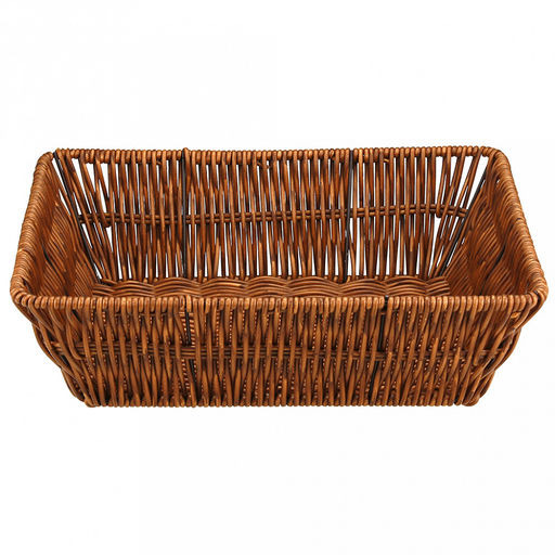 Корзина-сухарница плетеная Кондитер 29х23см h8см, полипропилен, коричневый, металлический каркас, форма прямоугольная (Китай) - Домашняя мода фото 2