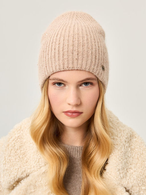 Шапка жен. анг+нейл+люр LB-N88064 d.beige