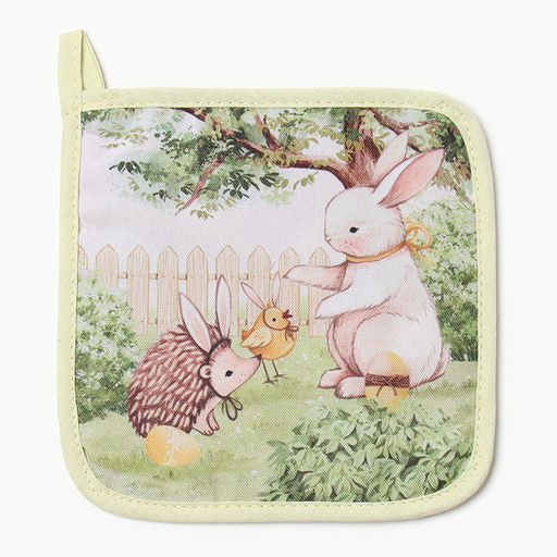 Набор кух. Доляна Зверьки: варежка 20х28 см, прихватка 17х17 см, 35% хл, 65% пэ  фото 4