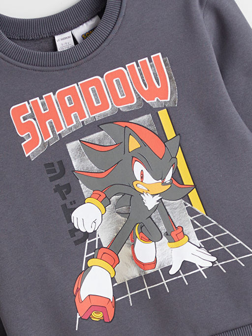 Sonic Bask?l? Erkek ?ocuk Kal?n Sweatshirt