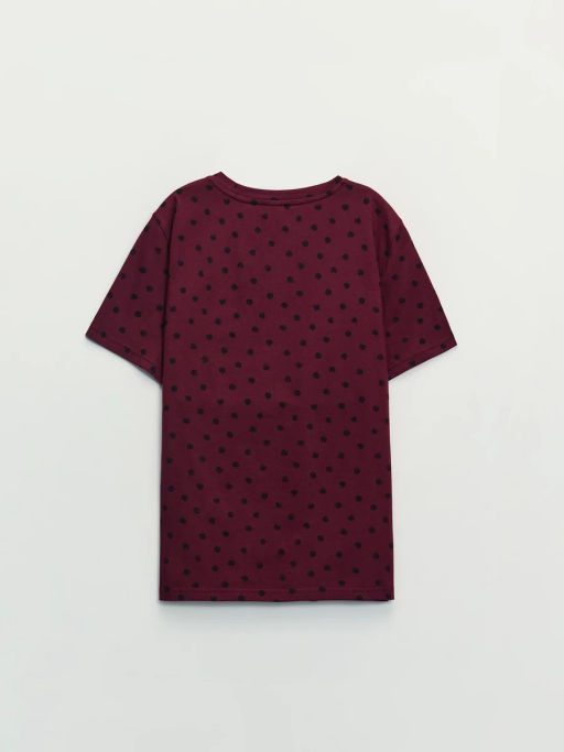 Футболка из хлопка с принтом в горошек / Zarina  фото 2