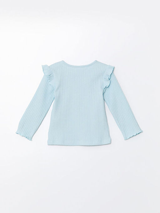 Bisiklet Yaka Uzun Kollu Basic K?z Bebek Ti??rt - Waikiki фото 3